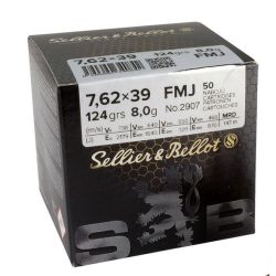 7,62x39 Sellier & Bellot FMJ 8,0g kiväärinpatruuna