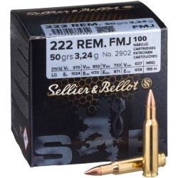 SELLIER & BELLOT .222 REM 3,24 G FMJ 100 KPL