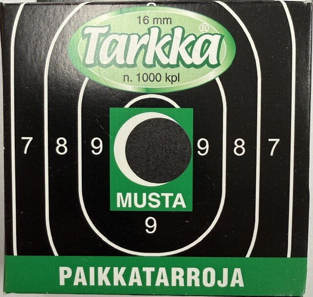 Tarkka paikkatarra musta, λευκό,ruskea, rasteri. Musta