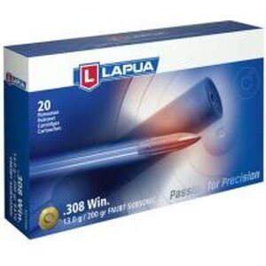 Lapua 308 13.0G/200GR FMJBT SUBSONIC