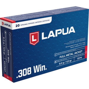 Lapua .308Win patruuna, FMJ, S374, 8,0 g / 123 gr.