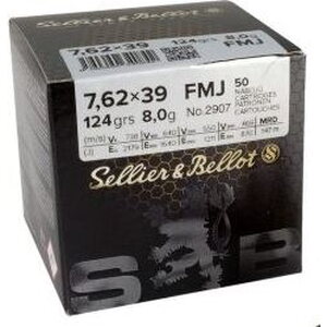 SELLIER & BELLOT 7,62x39 FMJ 8,0g kiväärinpatruuna