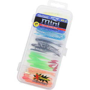 PATRIOT Ice Mini pilkkijigilajitelma 28kpl (25 jigiä, 2 morria ja vieherasia)