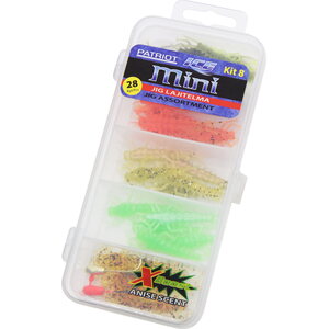 PATRIOT Ice Mini pilkkijigilajitelma 28kpl (25 jigiä, 2 morria ja vieherasia)
